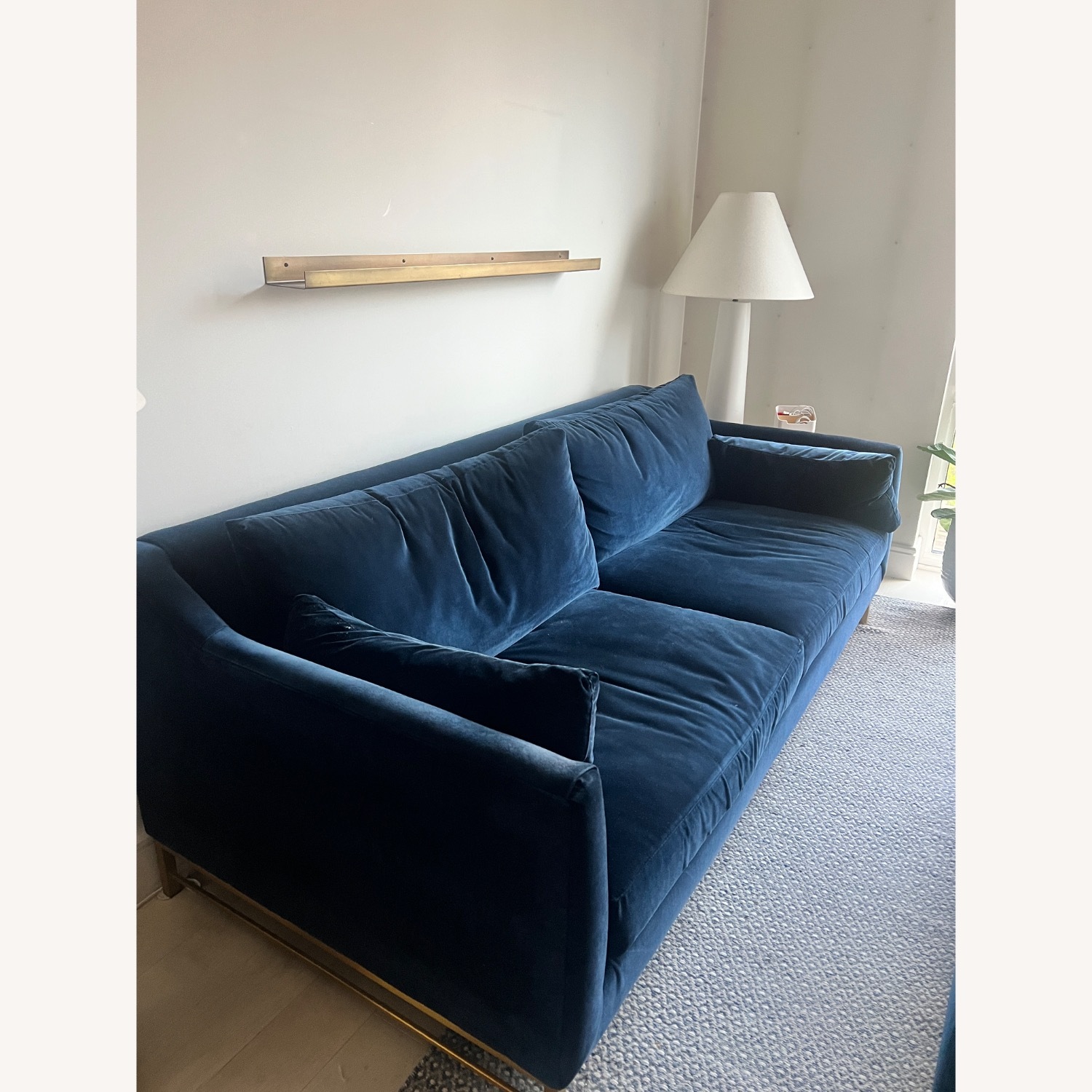 Benson Blue Velvet 3+ Seater Sofa - image-6