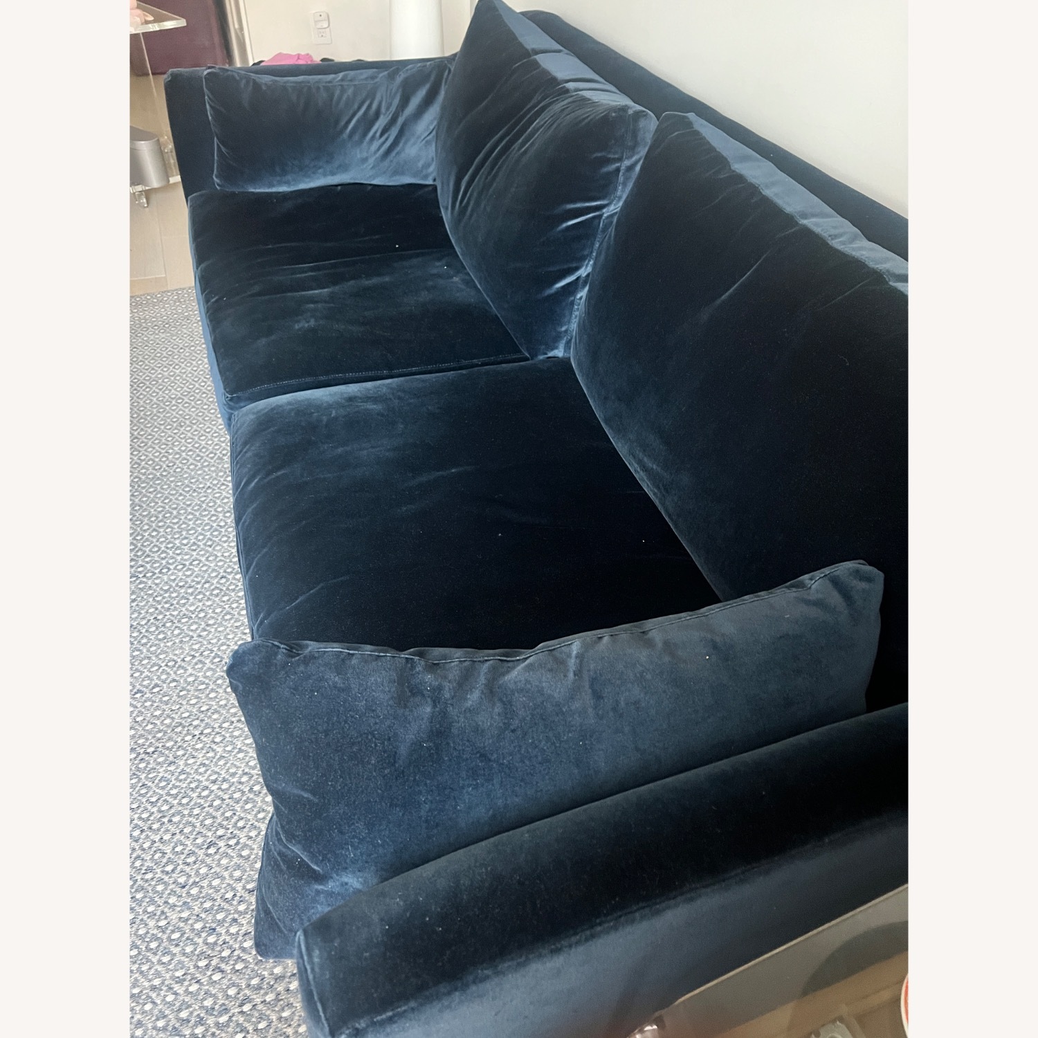 Benson Blue Velvet 3+ Seater Sofa - image-5