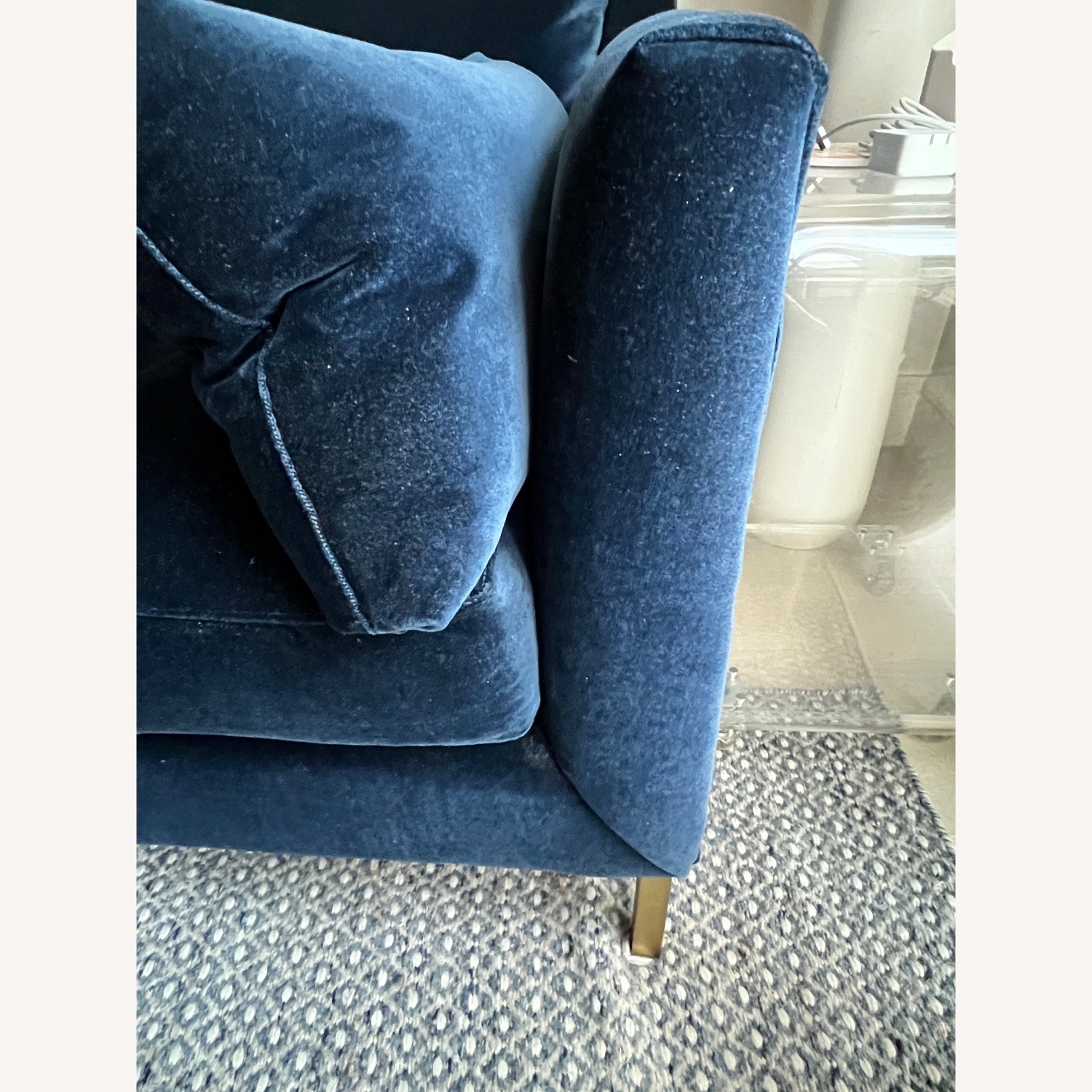 Benson Blue Velvet 3+ Seater Sofa - image-3
