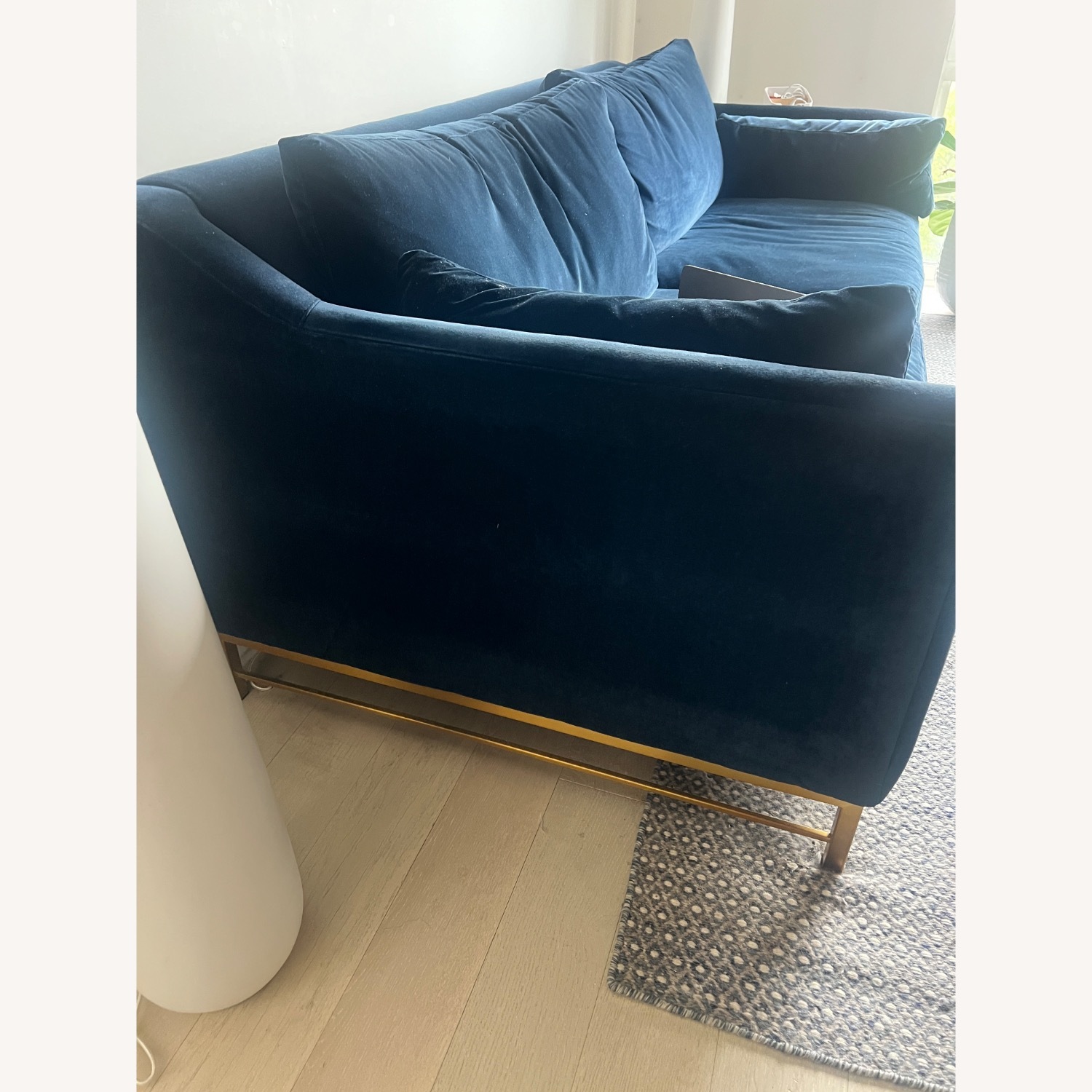 Benson Blue Velvet 3+ Seater Sofa - image-2