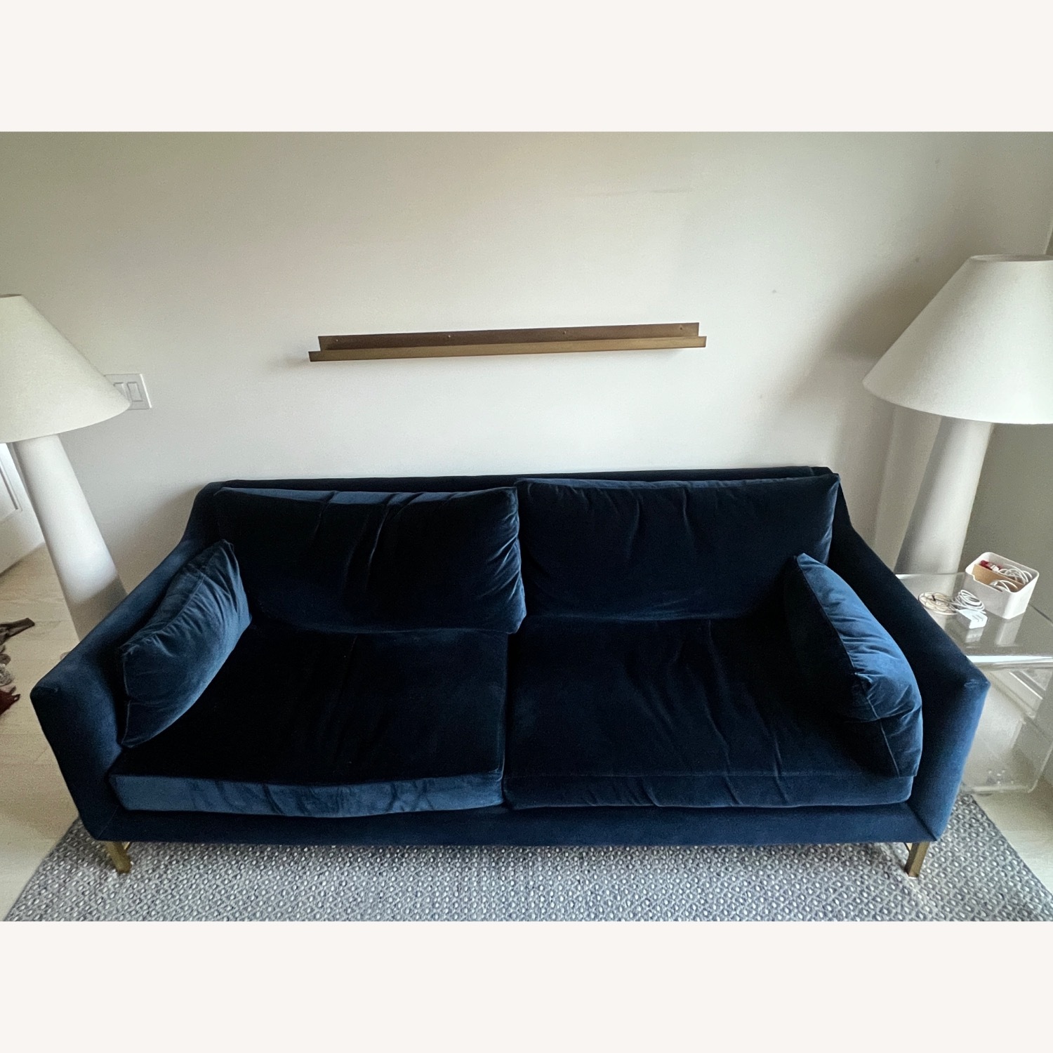 Benson Blue Velvet 3+ Seater Sofa - image-7