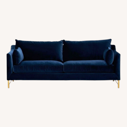 Used Benson Blue Velvet 3+ Seater Sofa for sale on AptDeco