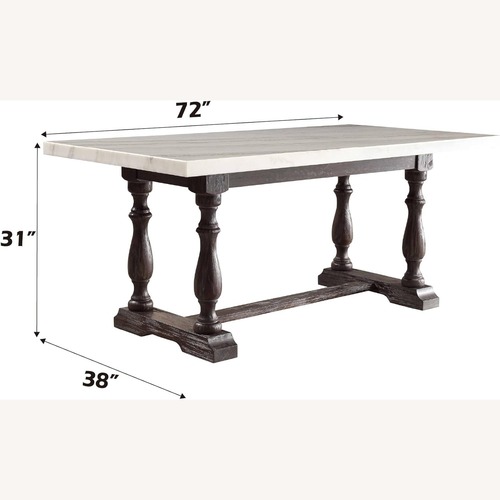 Used Marble Top Wooden Base Dining Table for sale on AptDeco