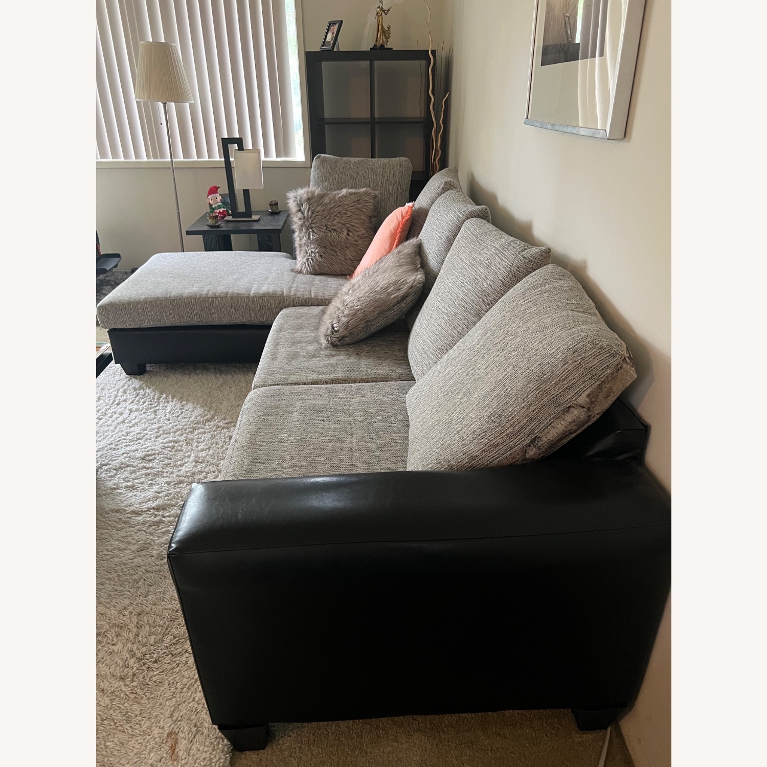Hughes Furniture Black Leather 3+ Piece Sectional - image-3