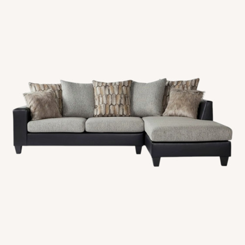 Used Hughes Furniture Black Leather 3+ Piece Sectional for sale on AptDeco