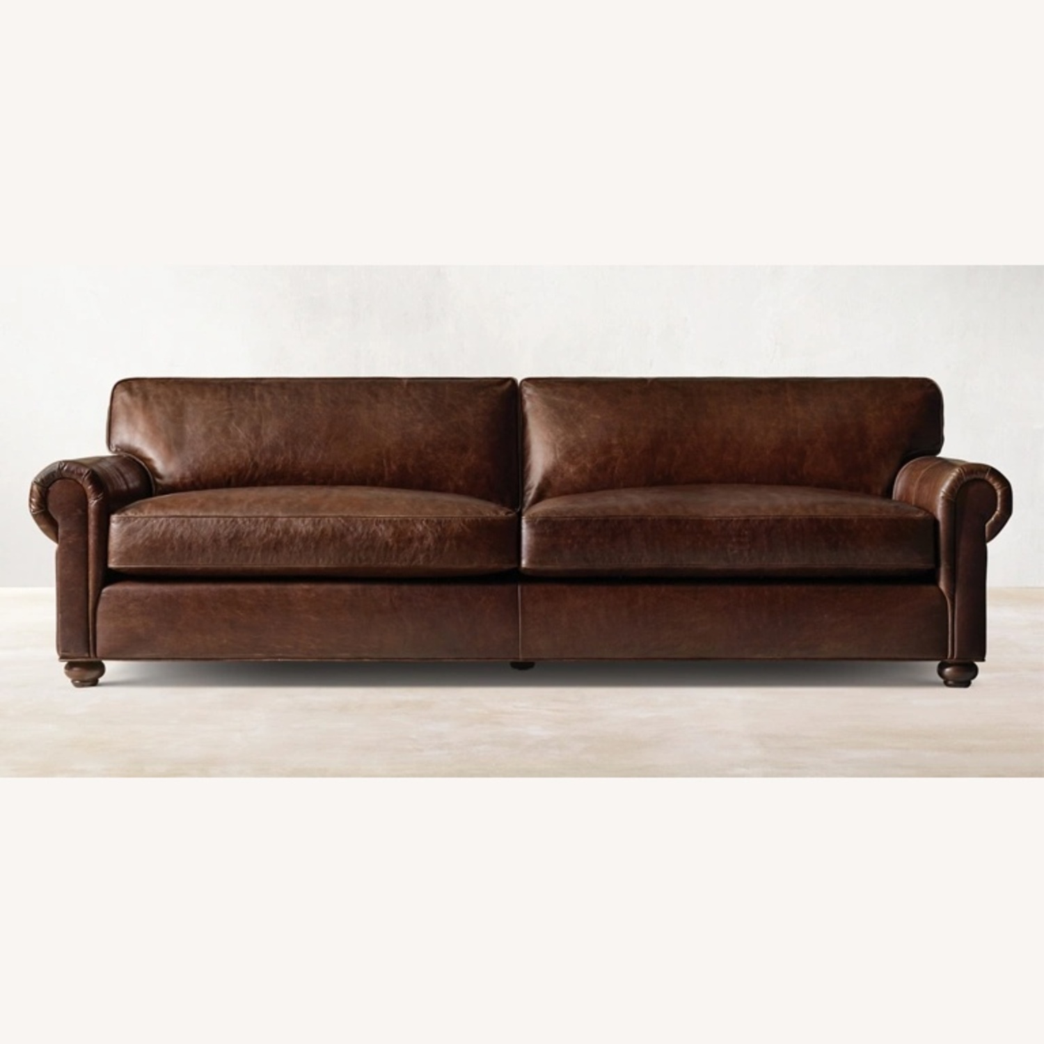Restoration Hardware Dark Brown 2 Seater Sofa - image-6