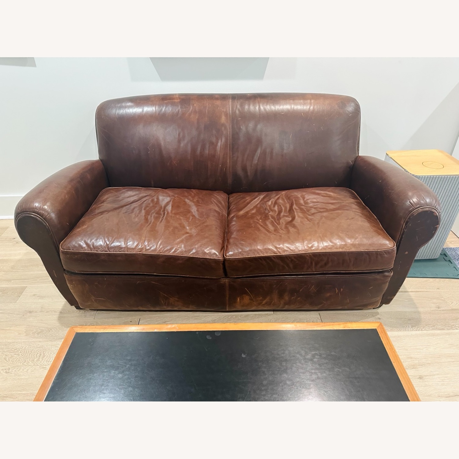 Restoration Hardware Dark Brown 2 Seater Sofa - image-2