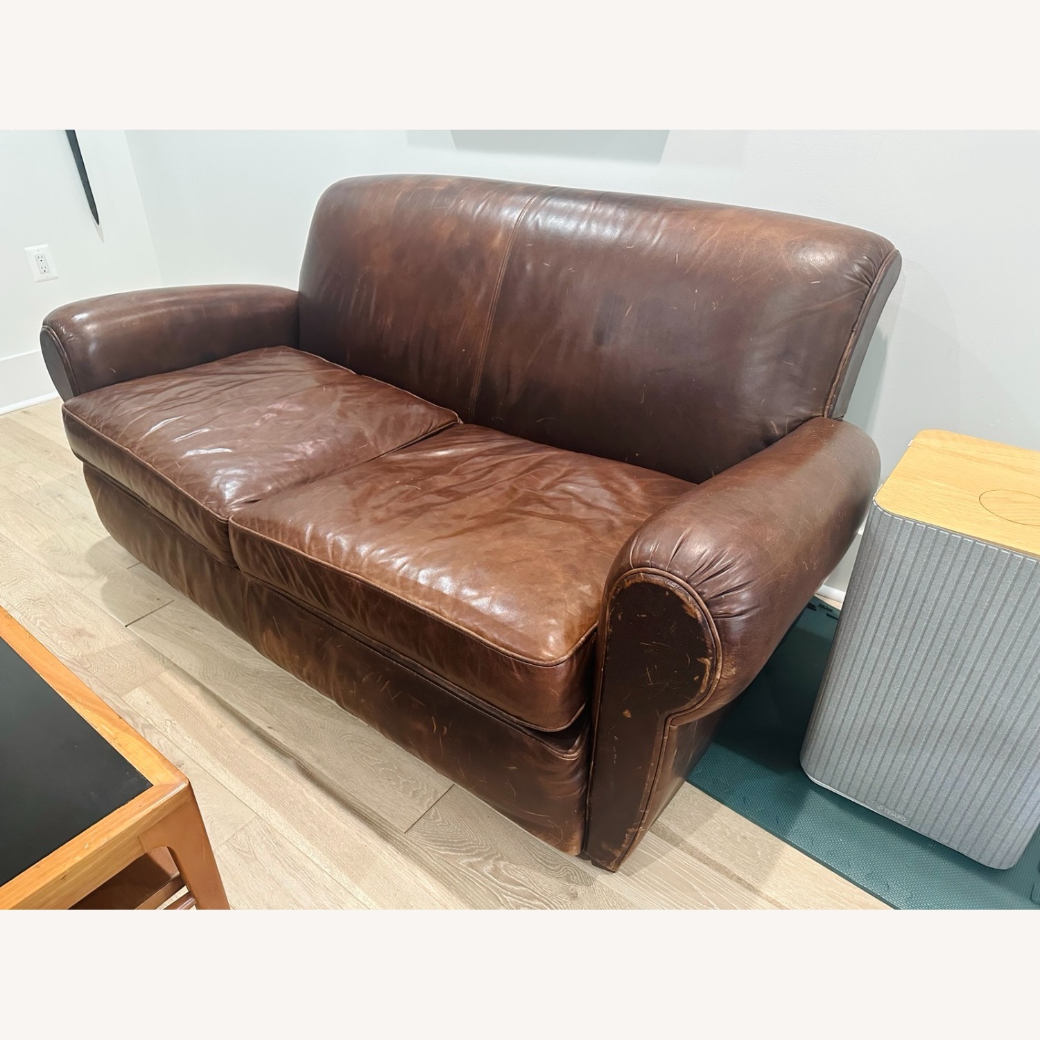 Restoration Hardware Dark Brown 2 Seater Sofa - image-4