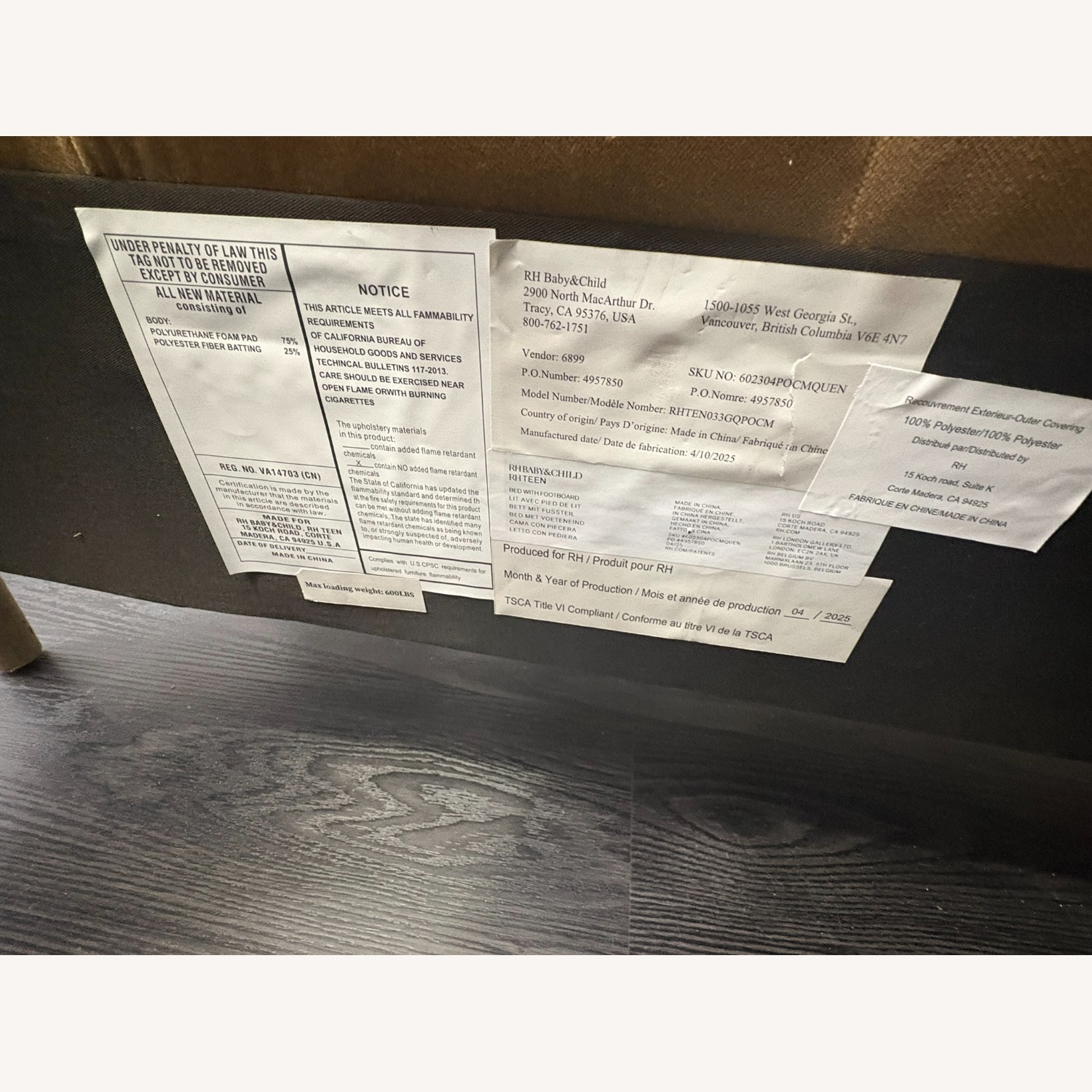 Restoration Hardware Valentina Upholstered Bed — Queen - image-16