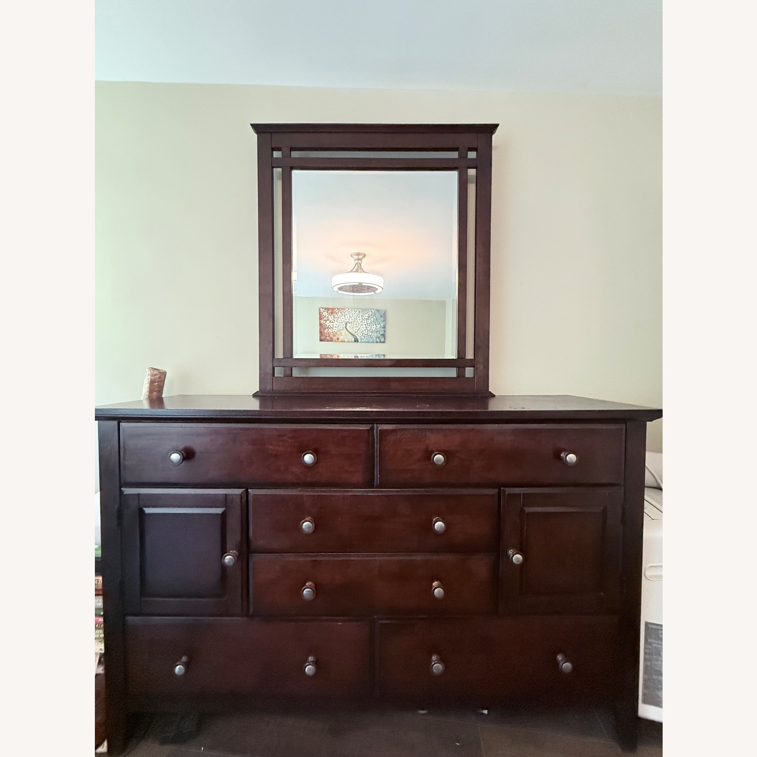 Bob's Discount 8 Drawer Dark Brown Dresser with Mirror - image-1