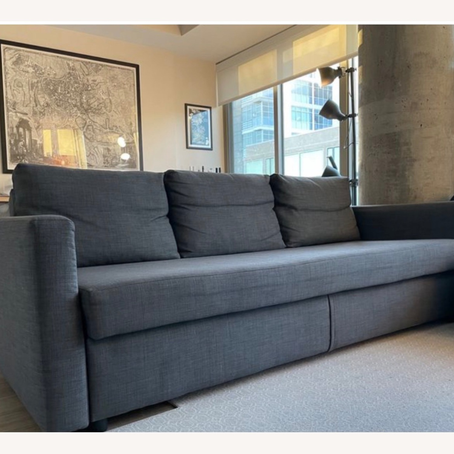 IKEA FRIHETEN Dark Gray Fabric Sleeper Sofa - image-2
