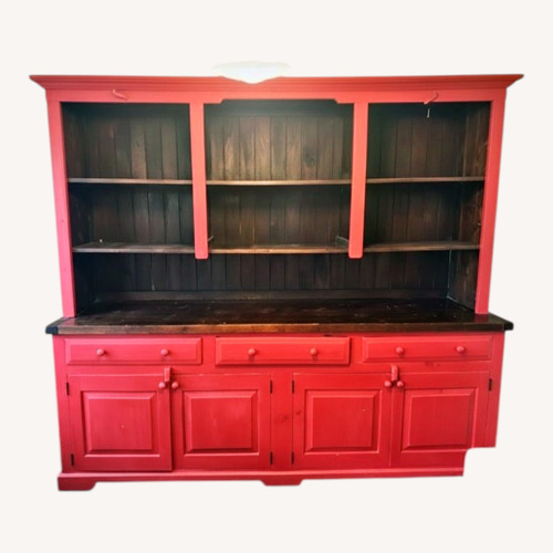 Used  Wood Cabinet/Hutch/Sideboard-Red for sale on AptDeco