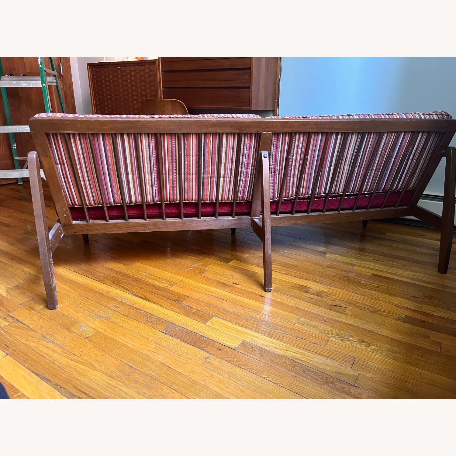 Vintage/Antique Dark Brown Wooden Loveseat/Bench - image-3