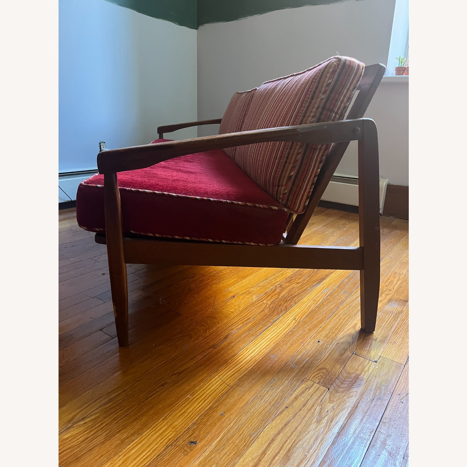 Vintage/Antique Dark Brown Wooden Loveseat/Bench - image-2
