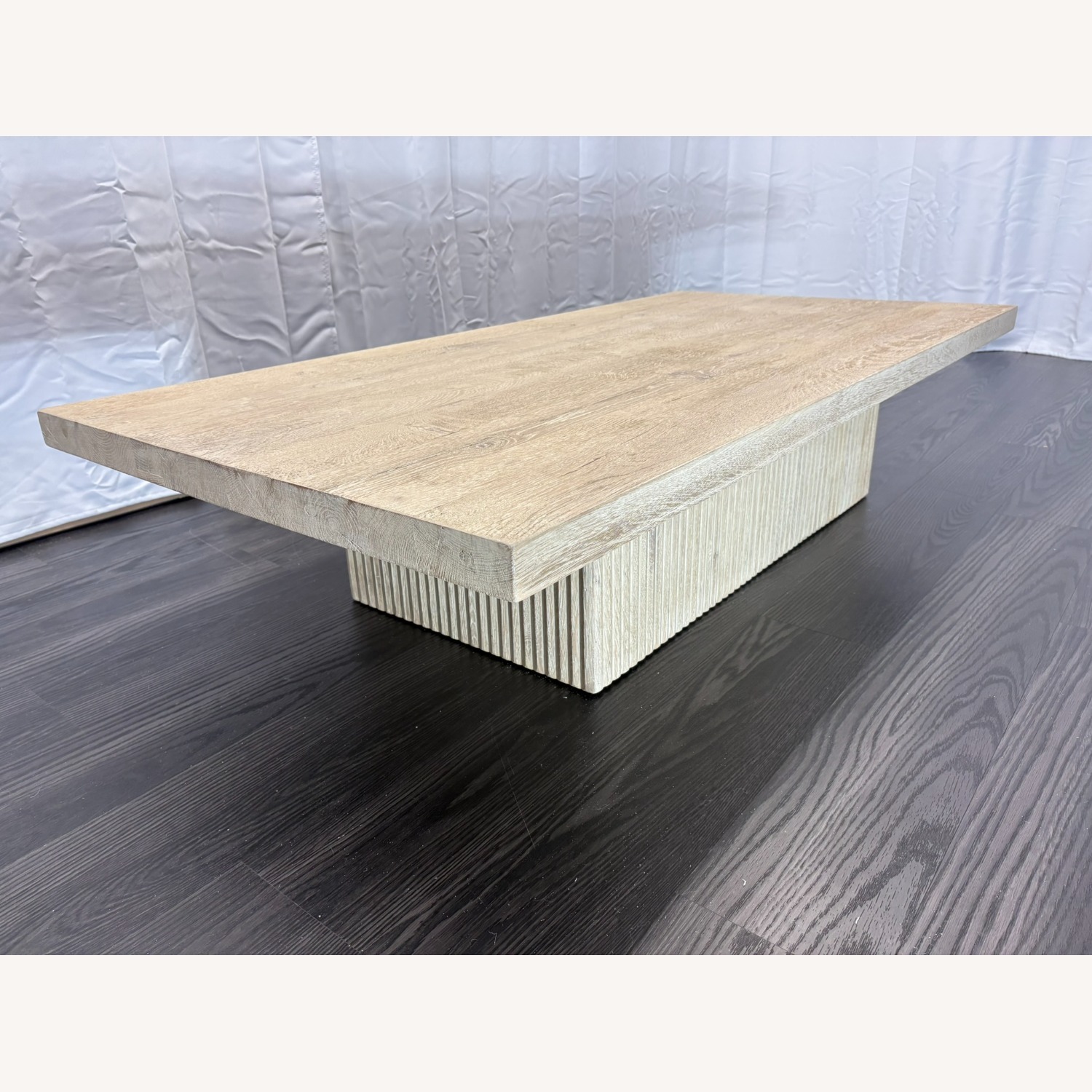 Restoration Hardware Reclaimed Oak Reeded Plinth Coffee Table - image-21