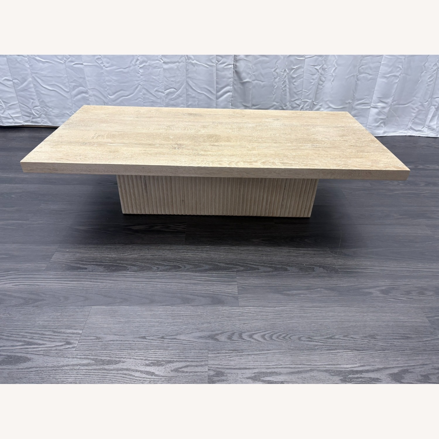 Restoration Hardware Reclaimed Oak Reeded Plinth Coffee Table - image-9