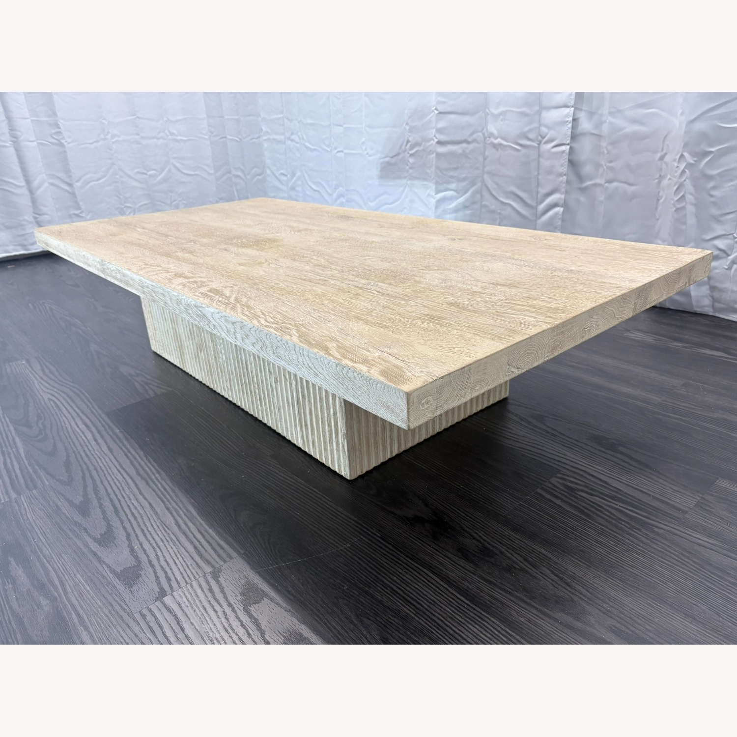 Restoration Hardware Reclaimed Oak Reeded Plinth Coffee Table - image-6