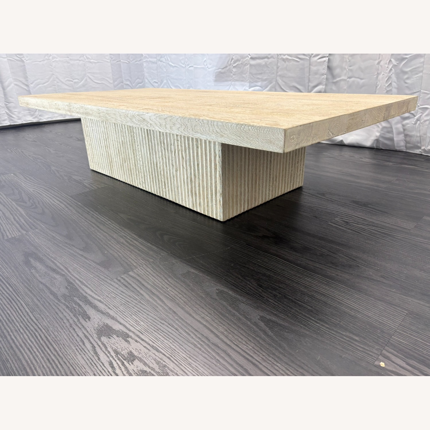Restoration Hardware Reclaimed Oak Reeded Plinth Coffee Table - image-19