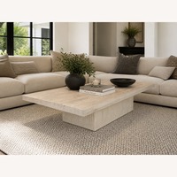Restoration Hardware Reclaimed Oak Reeded Plinth Coffee Table