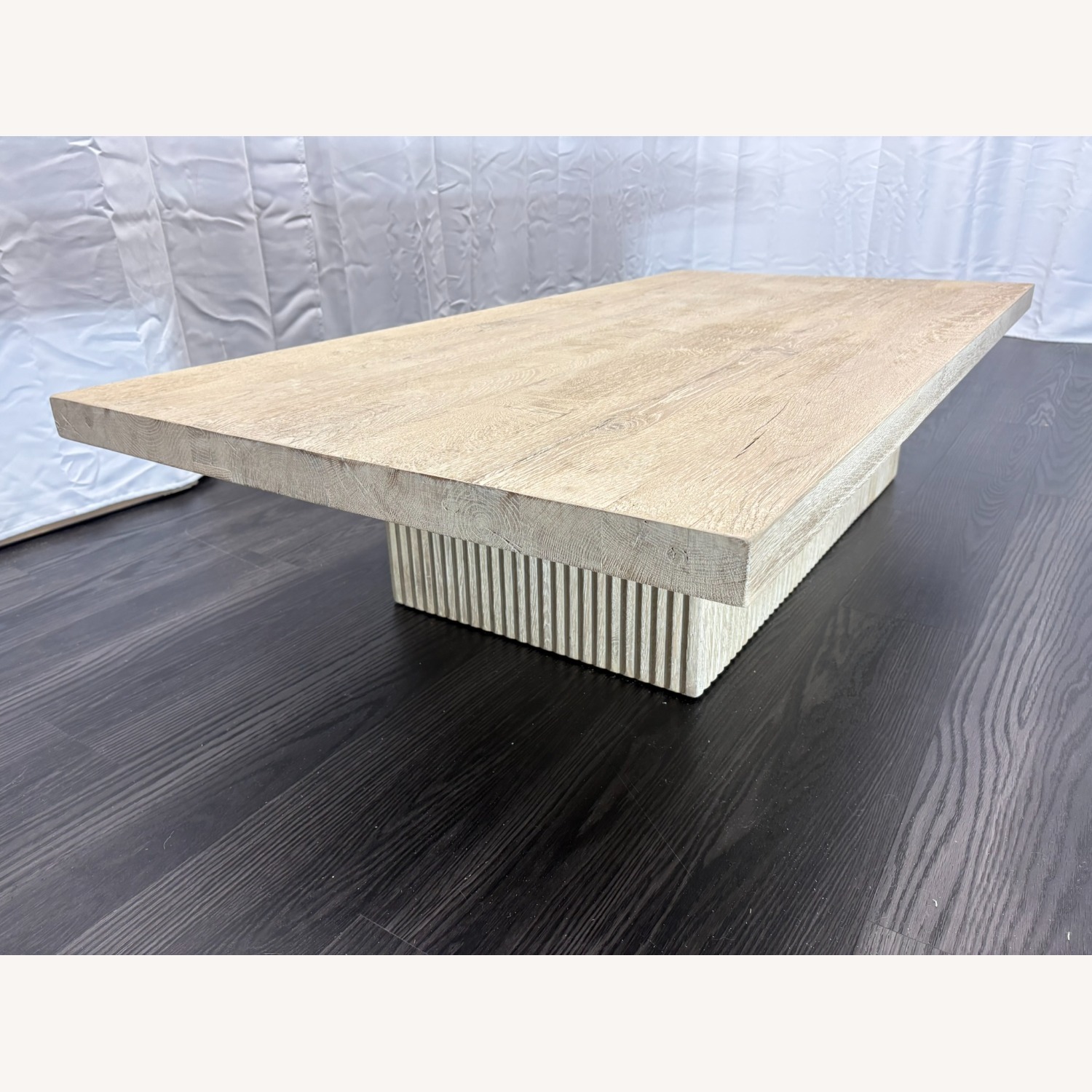 Restoration Hardware Reclaimed Oak Reeded Plinth Coffee Table - image-3