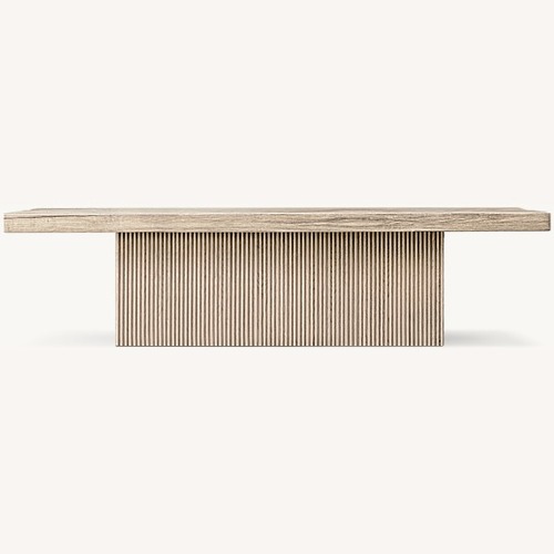 Used Restoration Hardware Reclaimed Oak Reeded Plinth Coffee Table for sale on AptDeco