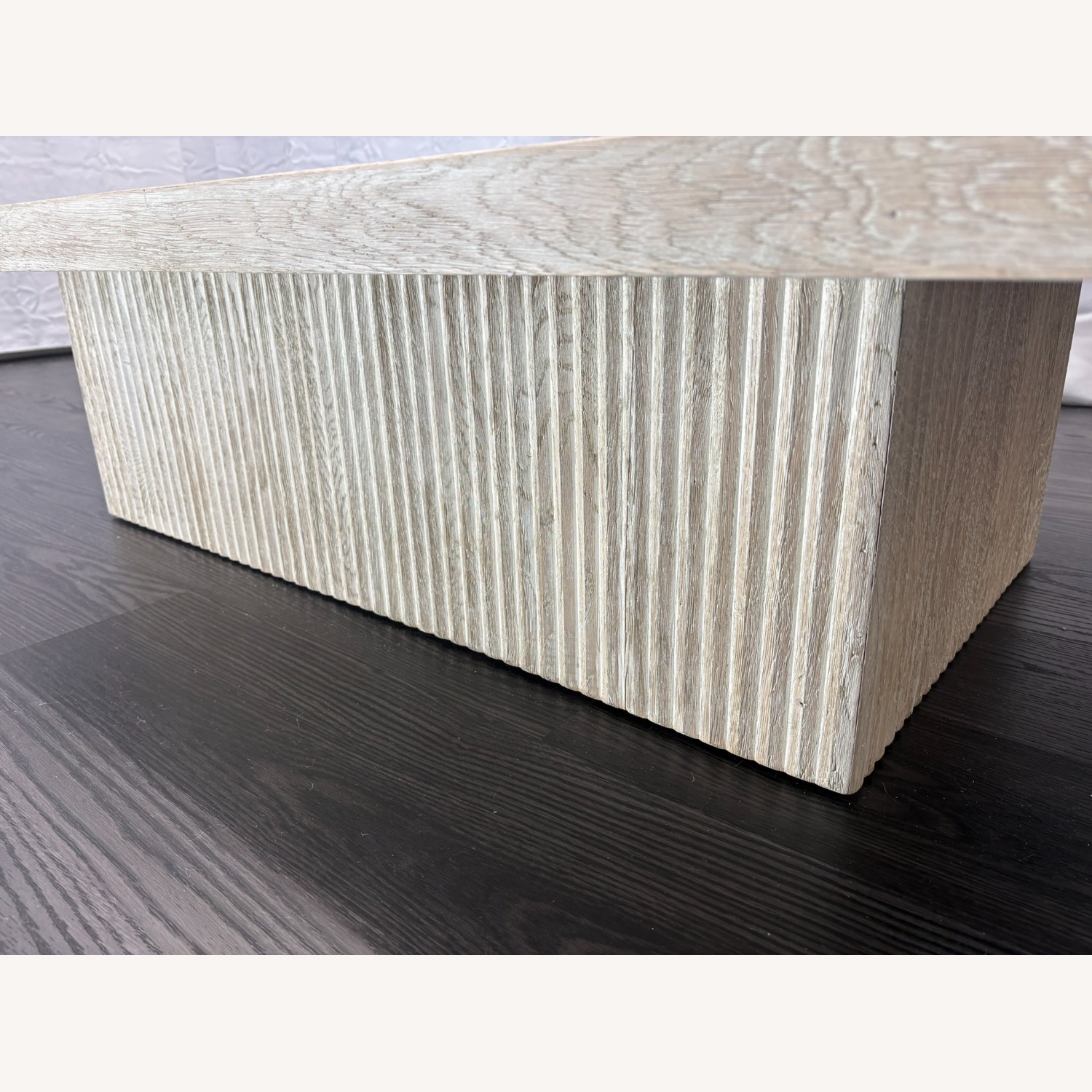 Restoration Hardware Reclaimed Oak Reeded Plinth Coffee Table - image-11