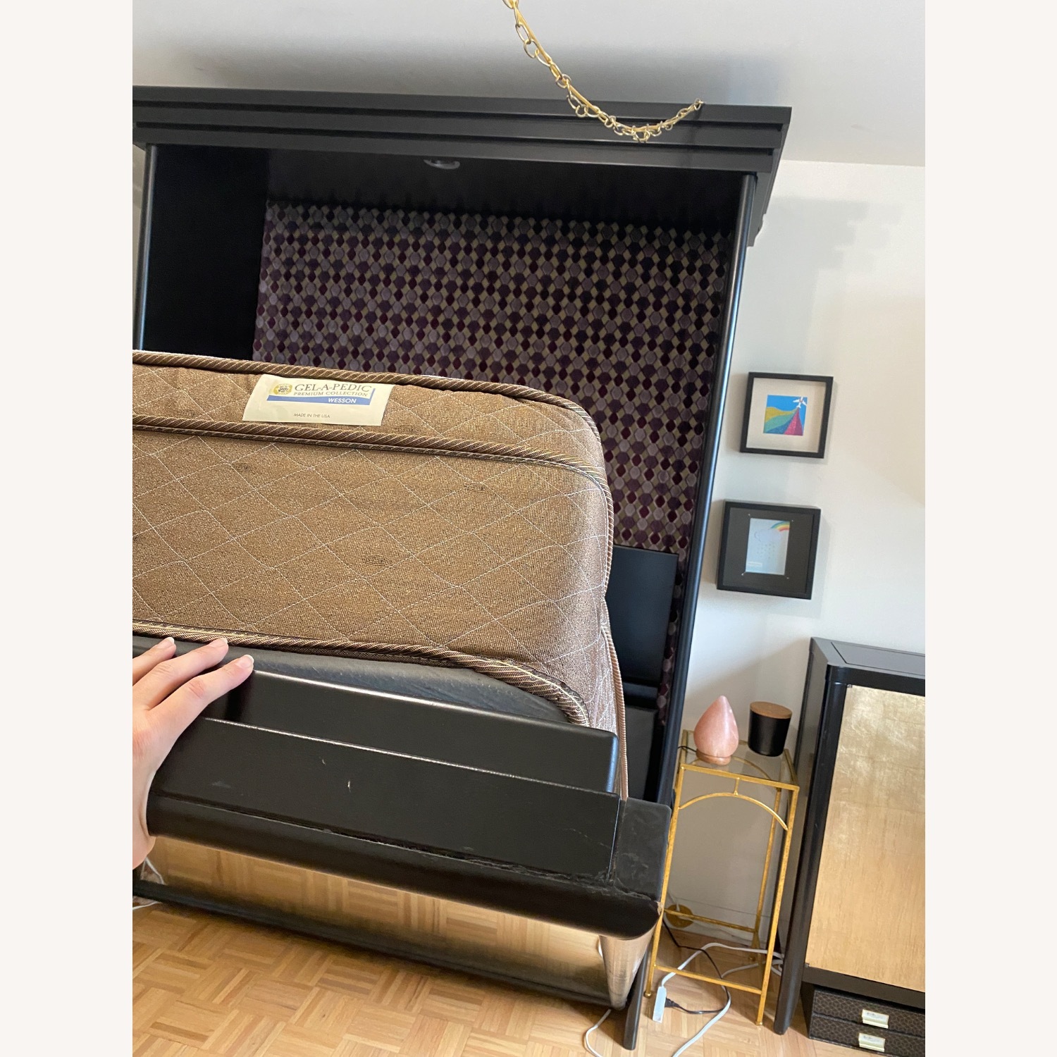 Black Wood Queen Bed - image-3