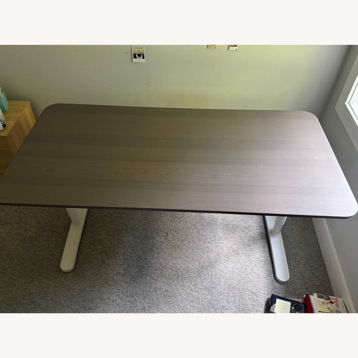 IKEA Mittzon Desk Walnut Veneer Wood Desk - image-1