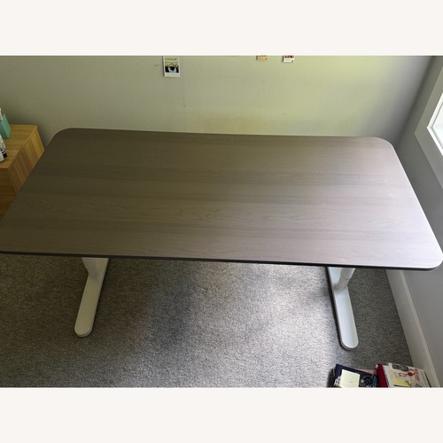 Used IKEA Mittzon Desk Walnut Veneer Wood Desk for sale on AptDeco