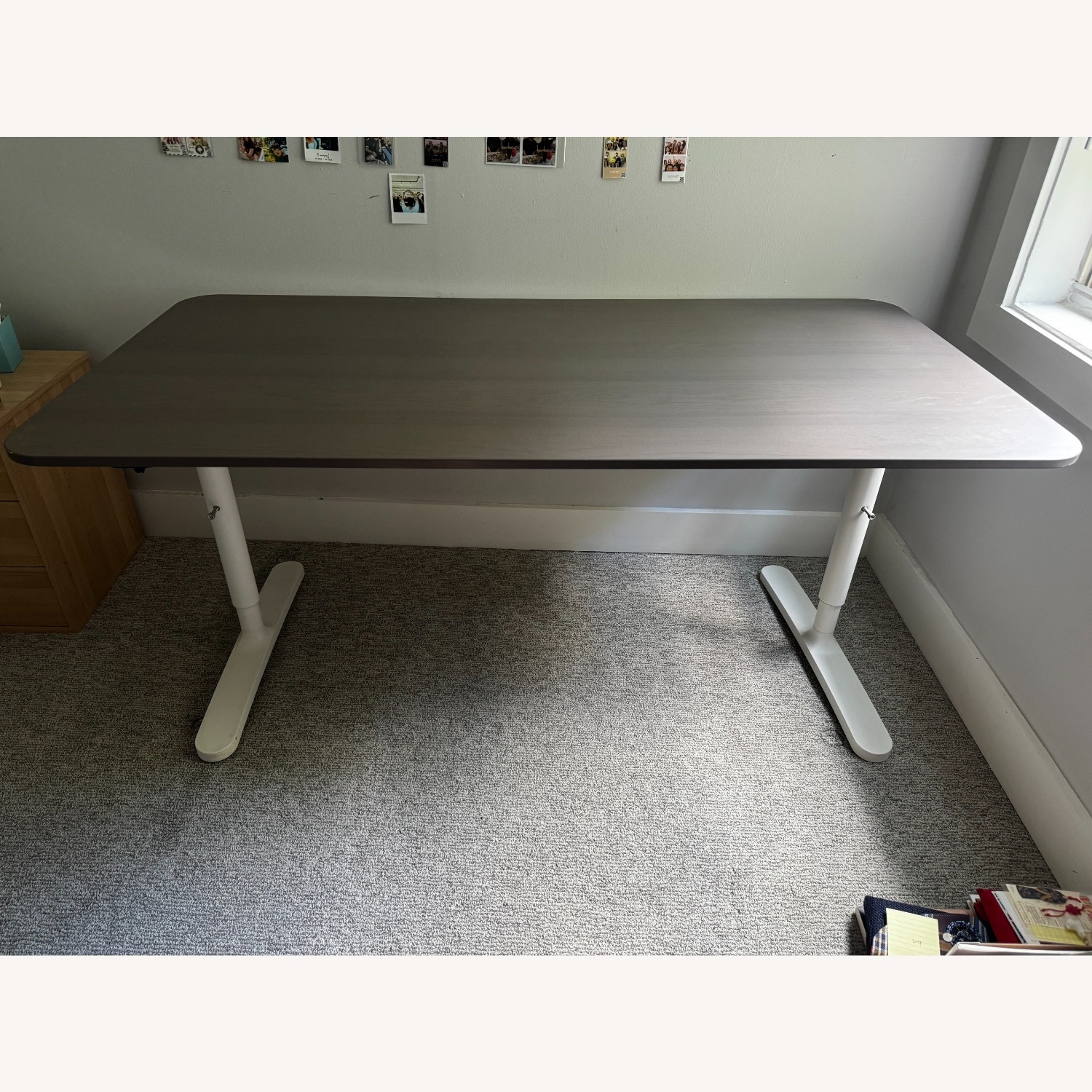 IKEA Mittzon Desk Walnut Veneer Wood Desk - image-2