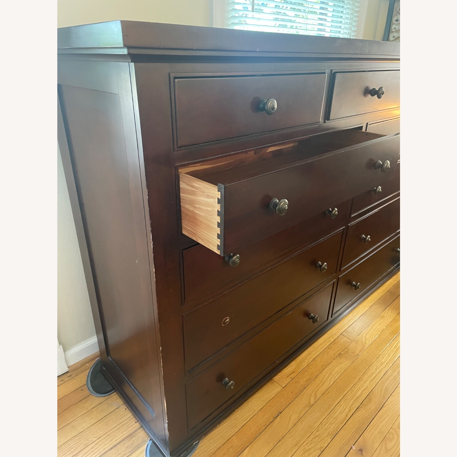 Restoration Hardware Dark Brown Wood Dresser - image-2