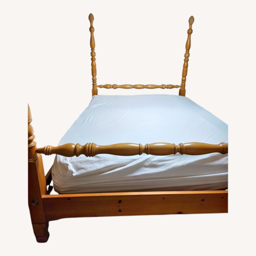 Used Vintage/Antique Natural Wood Queen Bed for sale on AptDeco
