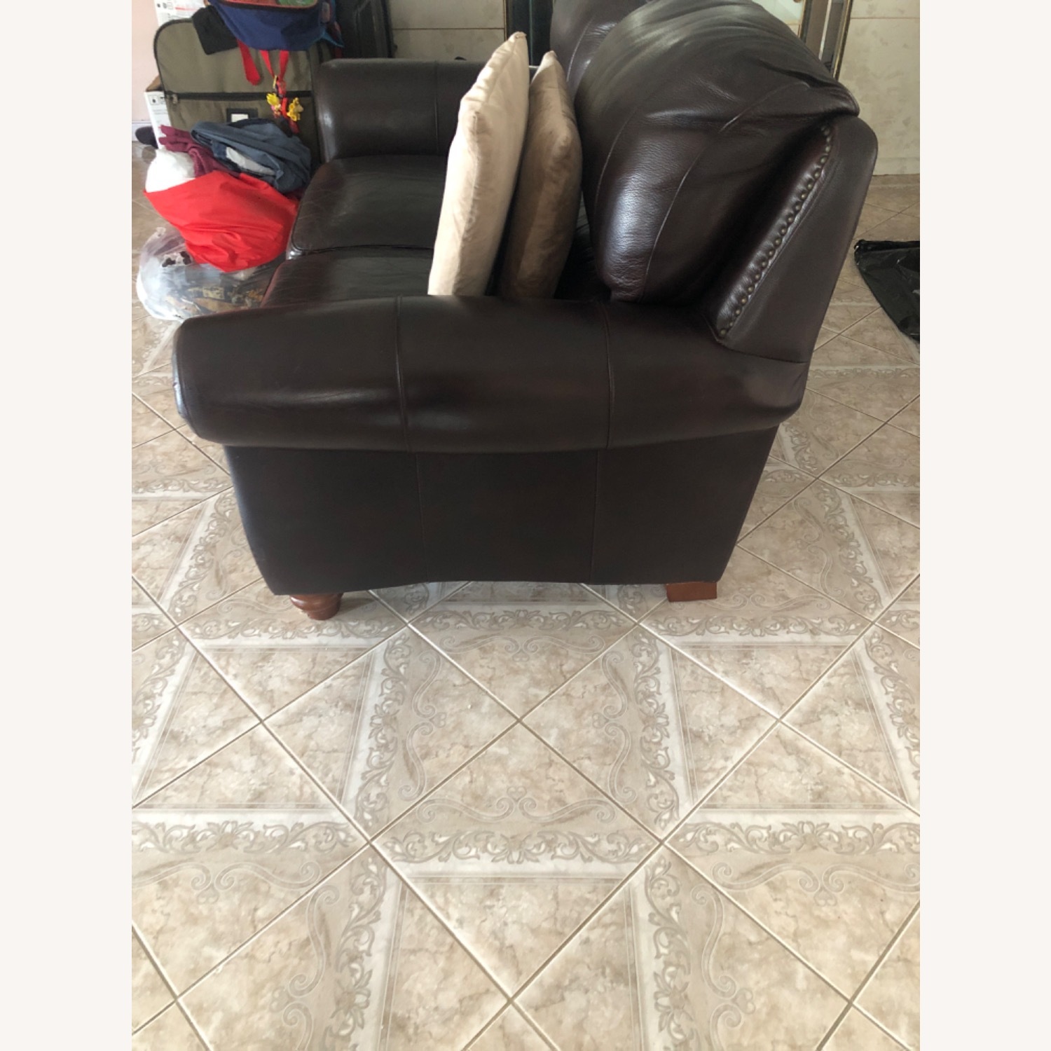 Raymour & Flanigan Dark Brown 2 Seater Sofa - image-2