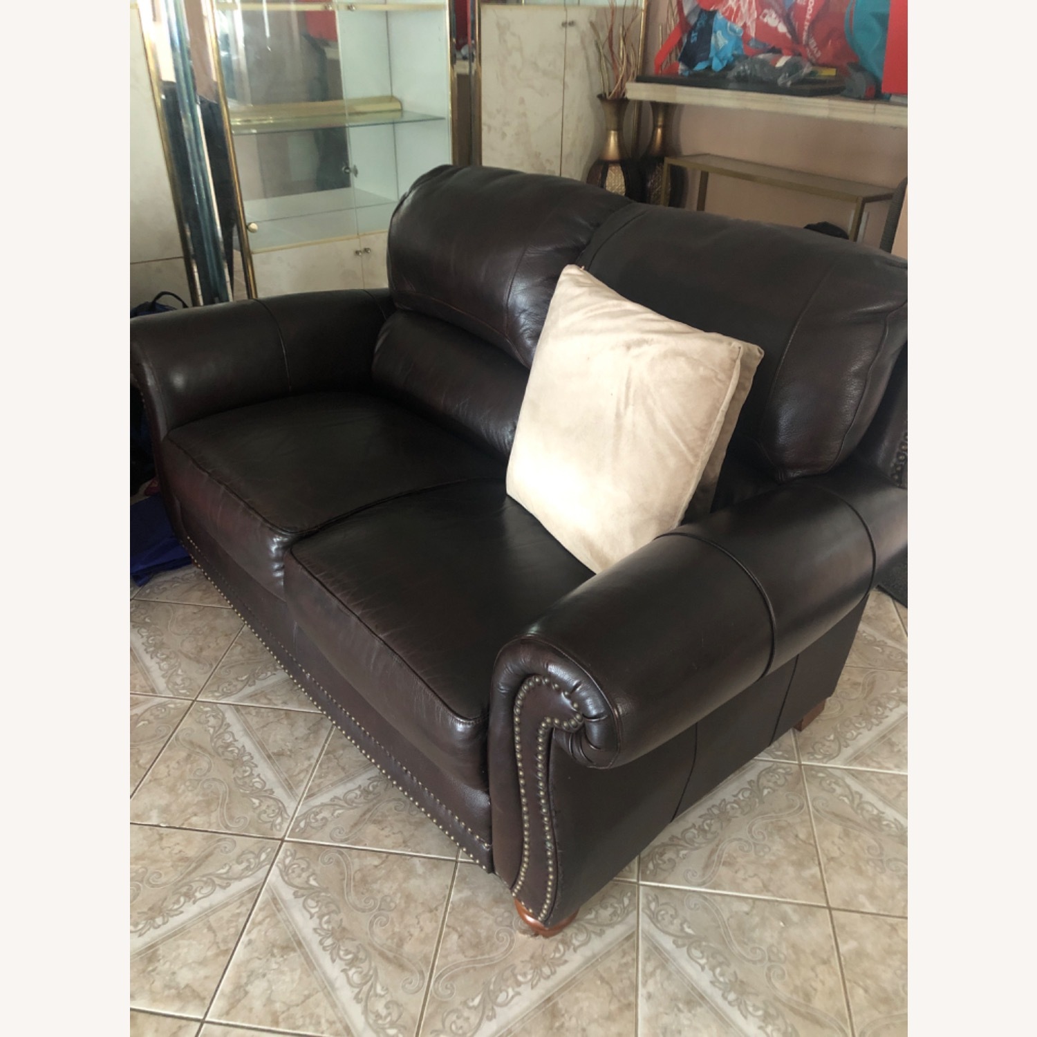 Raymour & Flanigan Dark Brown 2 Seater Sofa - image-3