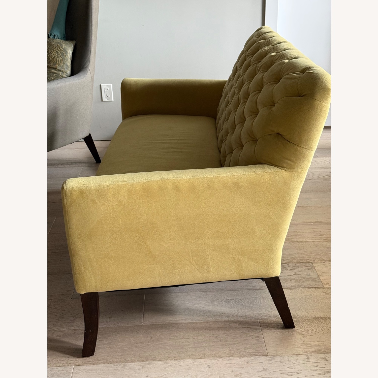 West Elm Elton Settee Yellow Loveseat - image-2
