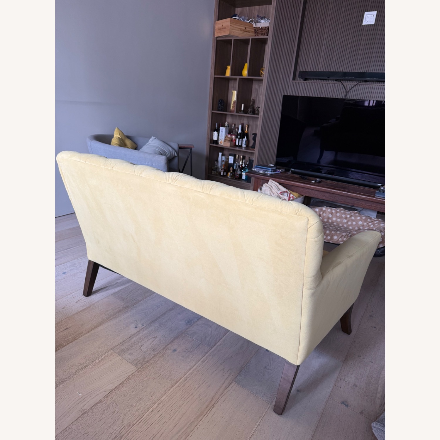 West Elm Elton Settee Yellow Loveseat - image-4