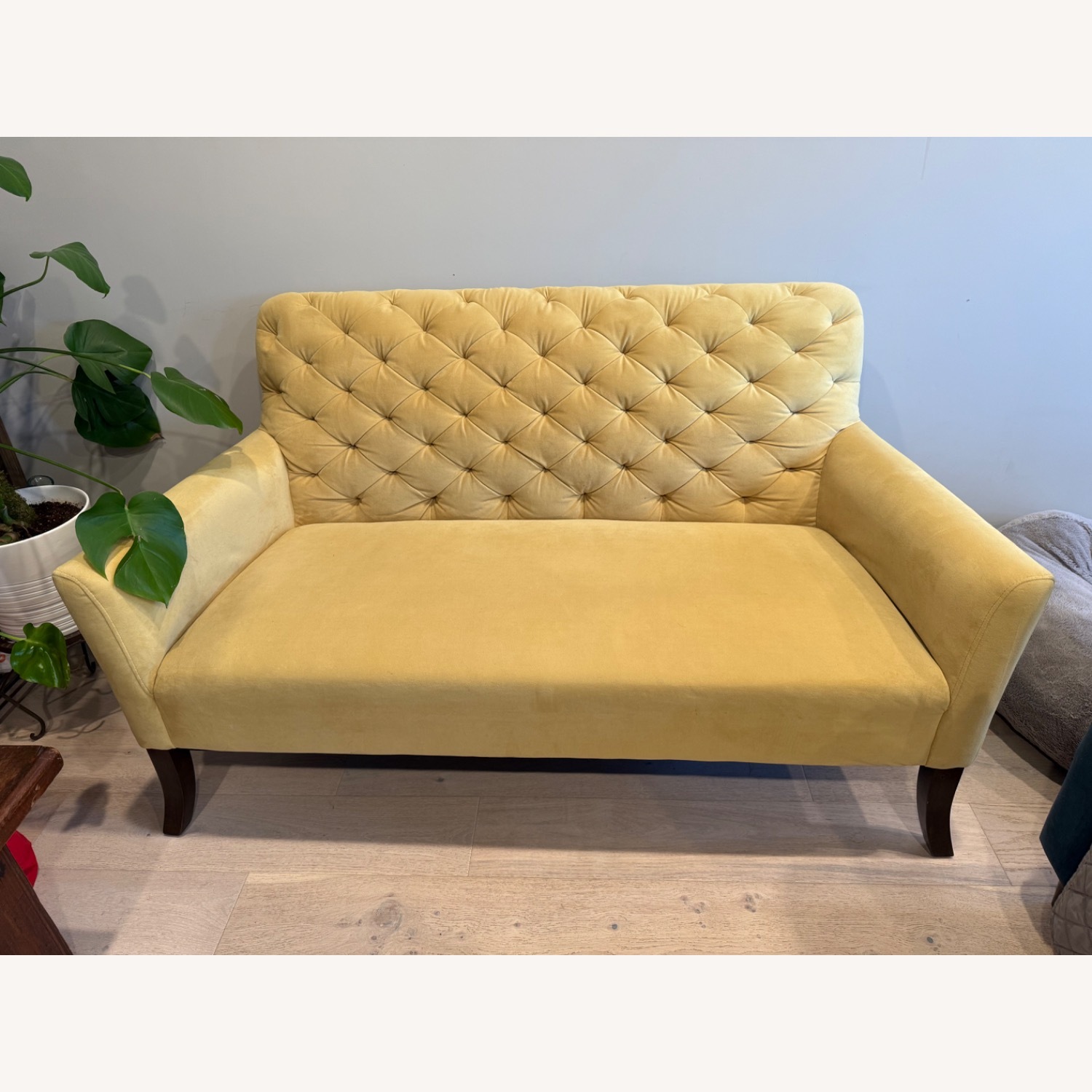 West Elm Elton Settee Yellow Loveseat - image-1