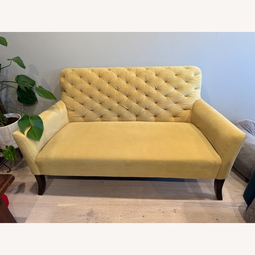 Used West Elm Elton Settee Yellow Loveseat for sale on AptDeco
