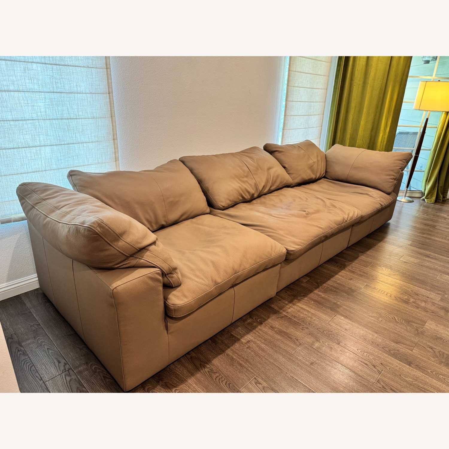 Living Spaces Leather 3pc Sectional - image-2