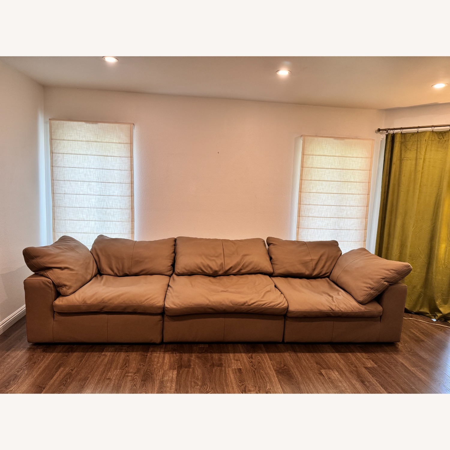 Living Spaces Leather 3pc Sectional - image-1