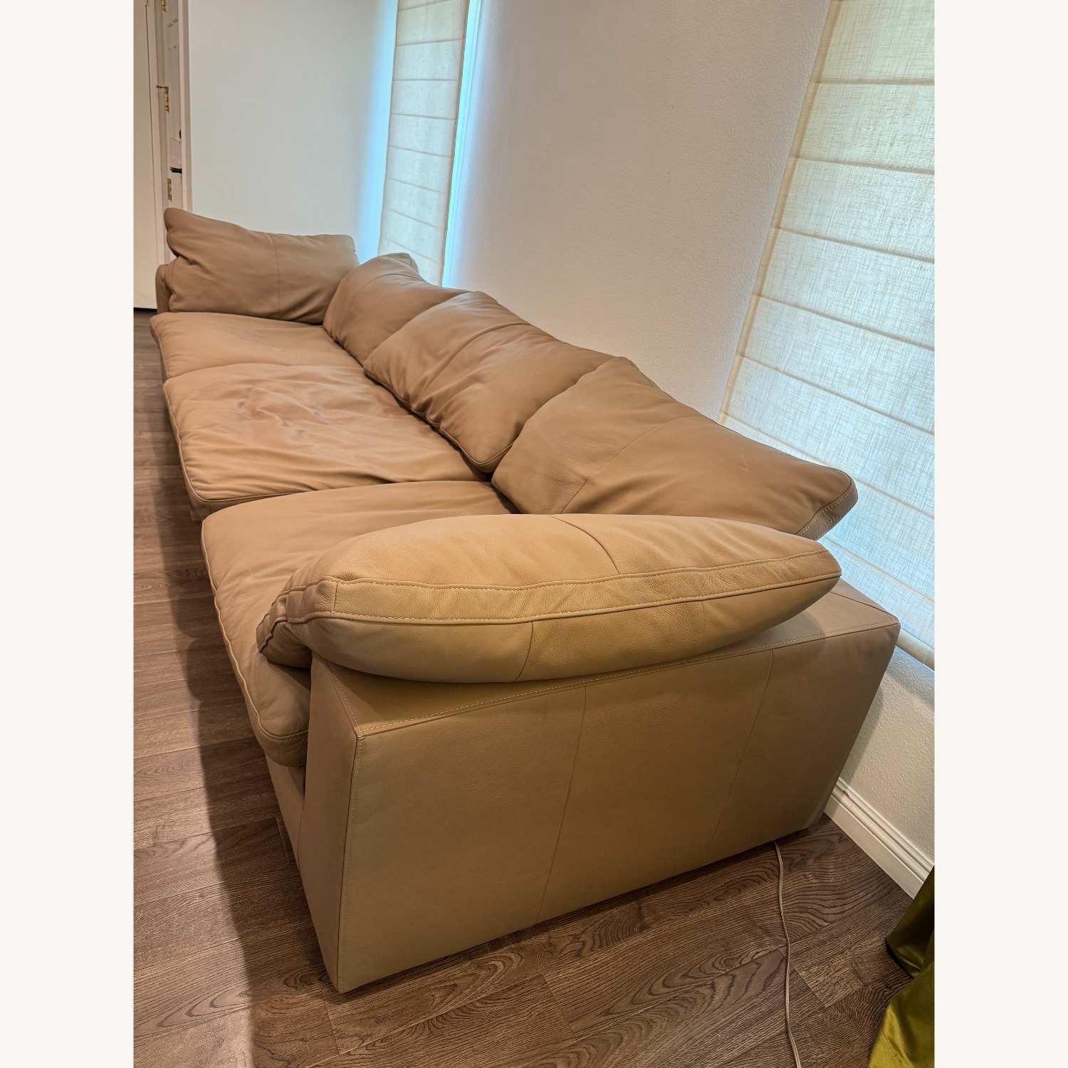 Living Spaces Leather 3pc Sectional - image-3