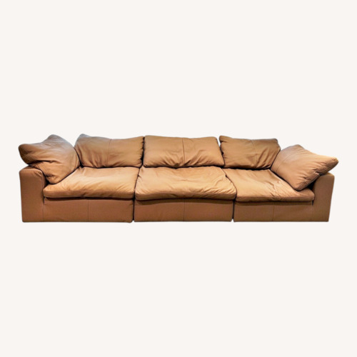 Used Living Spaces Leather 3pc Sectional for sale on AptDeco