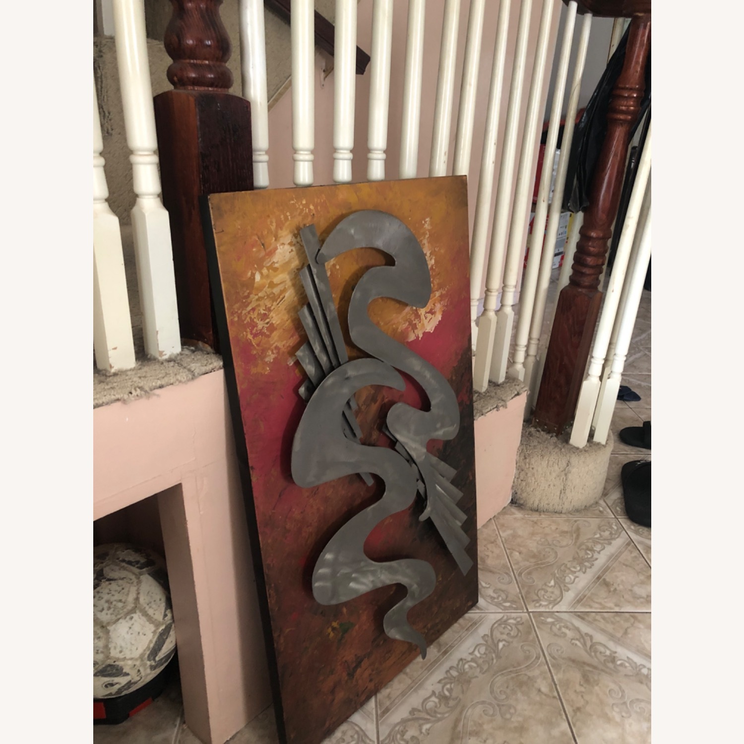Orange Metal Wall Decor - image-3