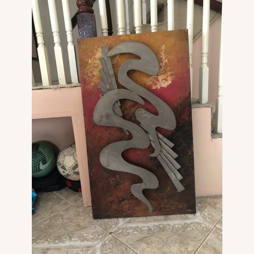 Used Orange Metal Wall Decor for sale on AptDeco
