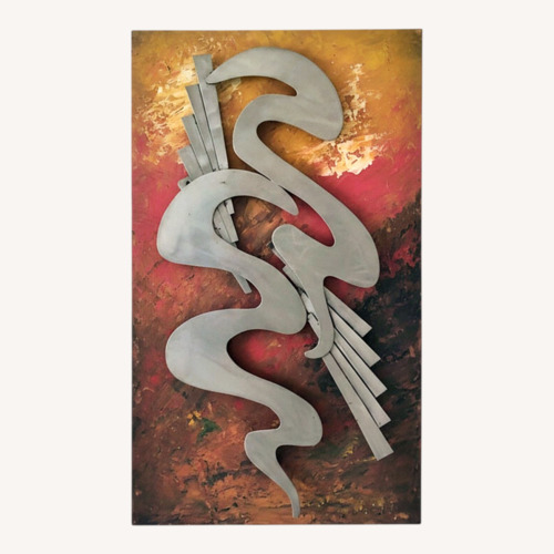 Used Orange Metal Wall Decor for sale on AptDeco