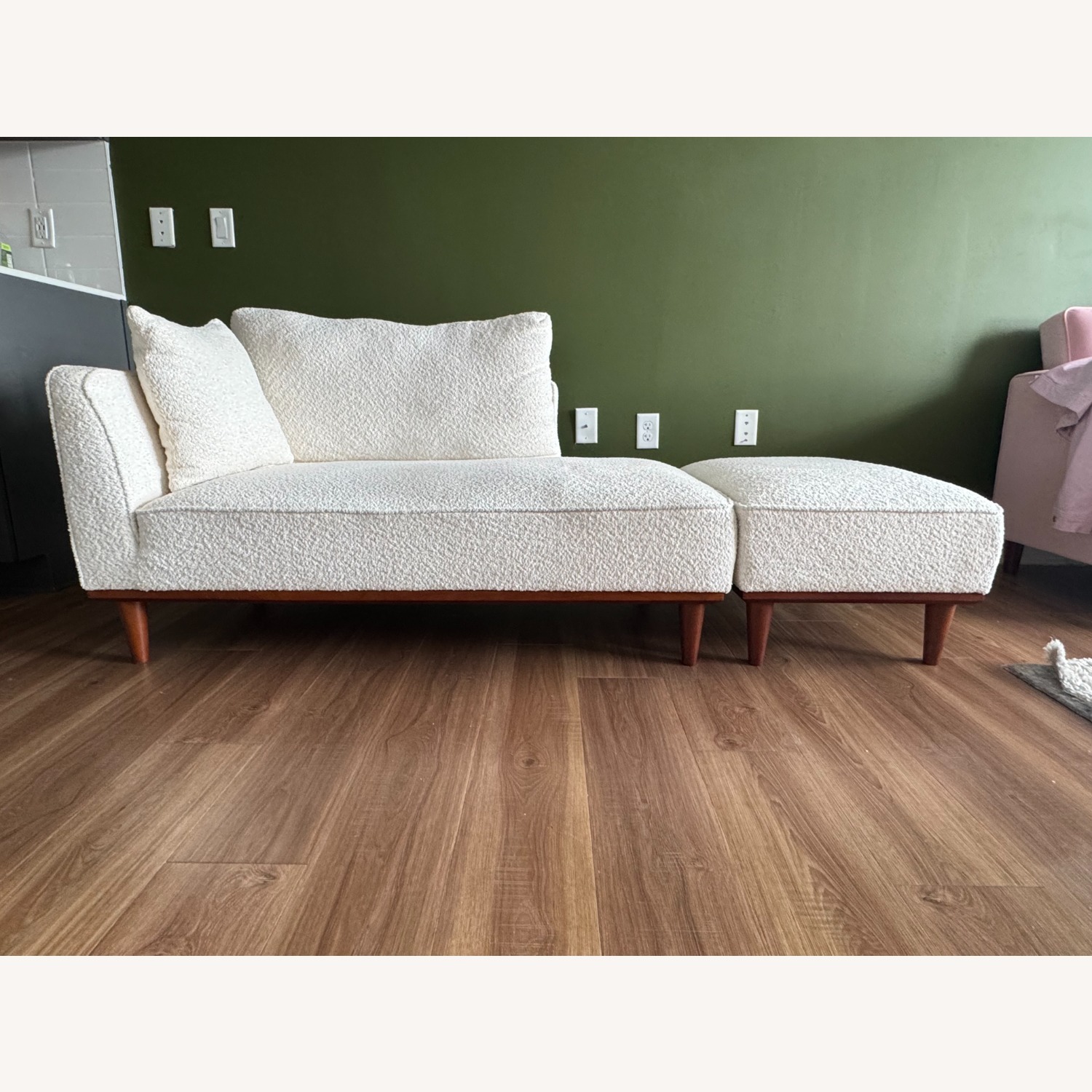 Wayfair Finken White Fabric Chaise Lounge - image-1
