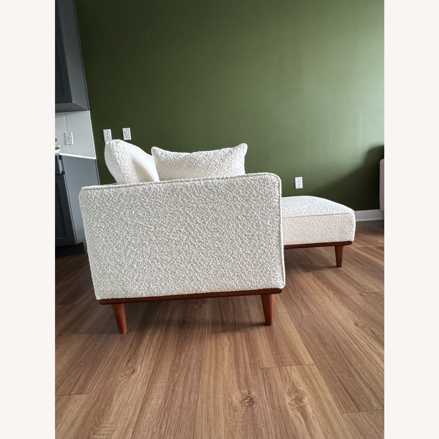 Wayfair Finken White Fabric Chaise Lounge - image-4