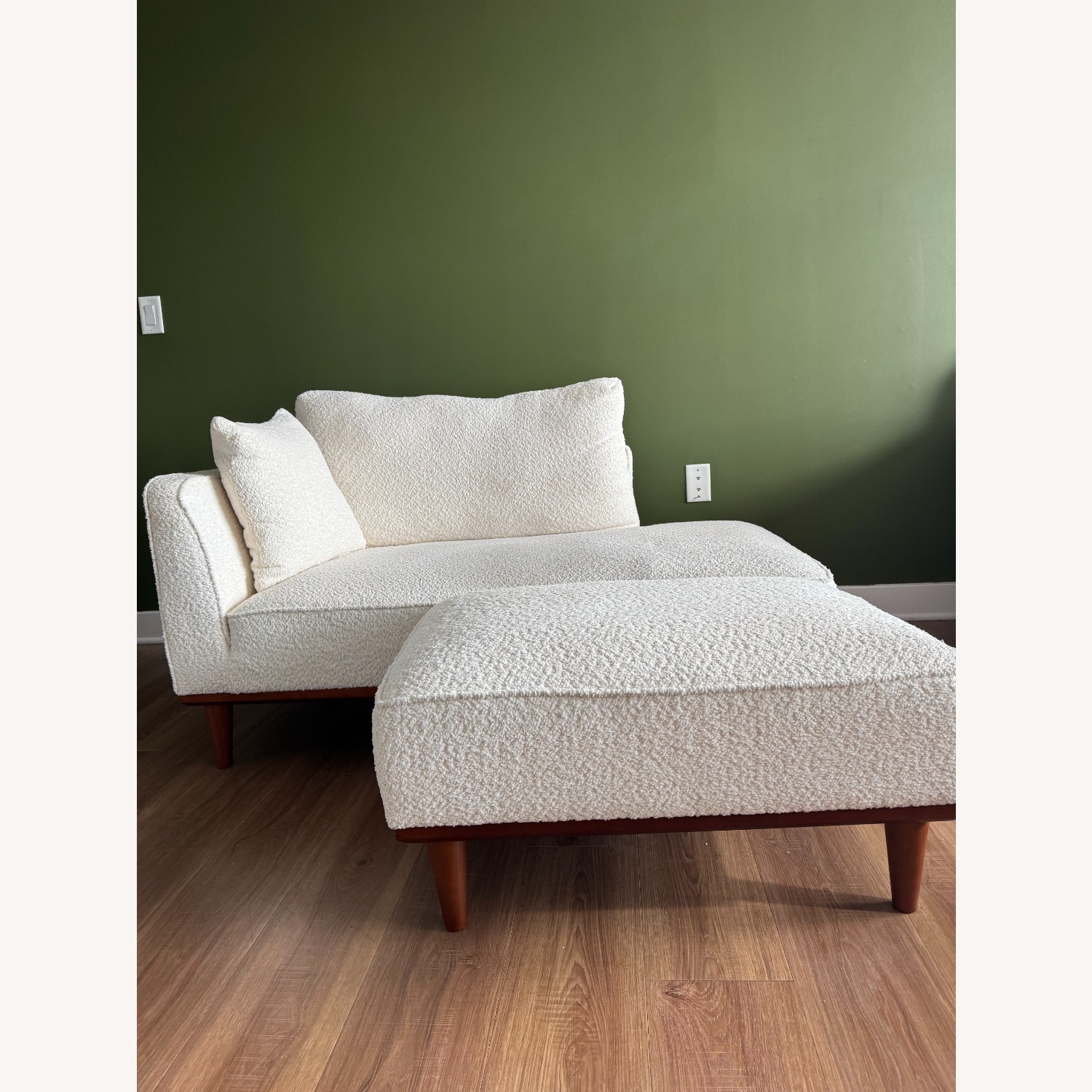Wayfair Finken White Fabric Chaise Lounge - image-2