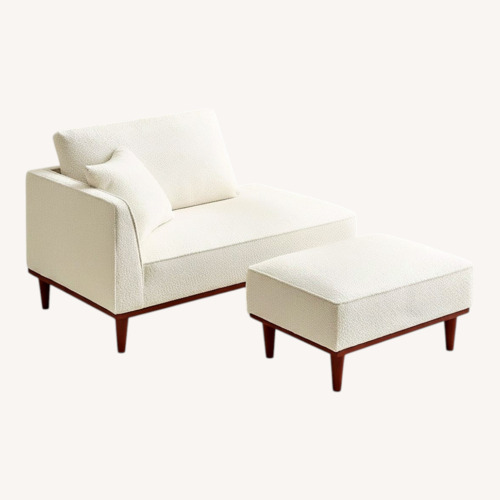 Used Wayfair Finken White Fabric Chaise Lounge for sale on AptDeco
