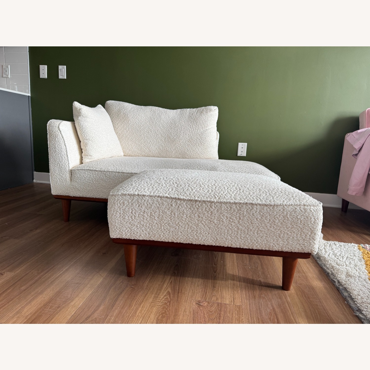 Wayfair Finken White Fabric Chaise Lounge - image-6